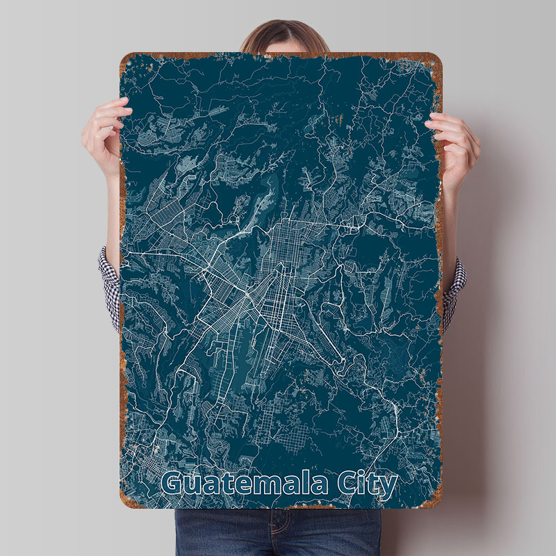 Guatemala City Map Tinplate Po - Custom Map Poster recension och pris
