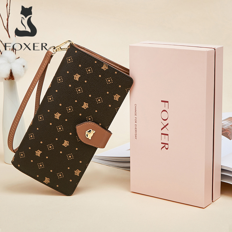 FOXER Women Long Wallet Card & - Monogram Keychain Leather recension och pris