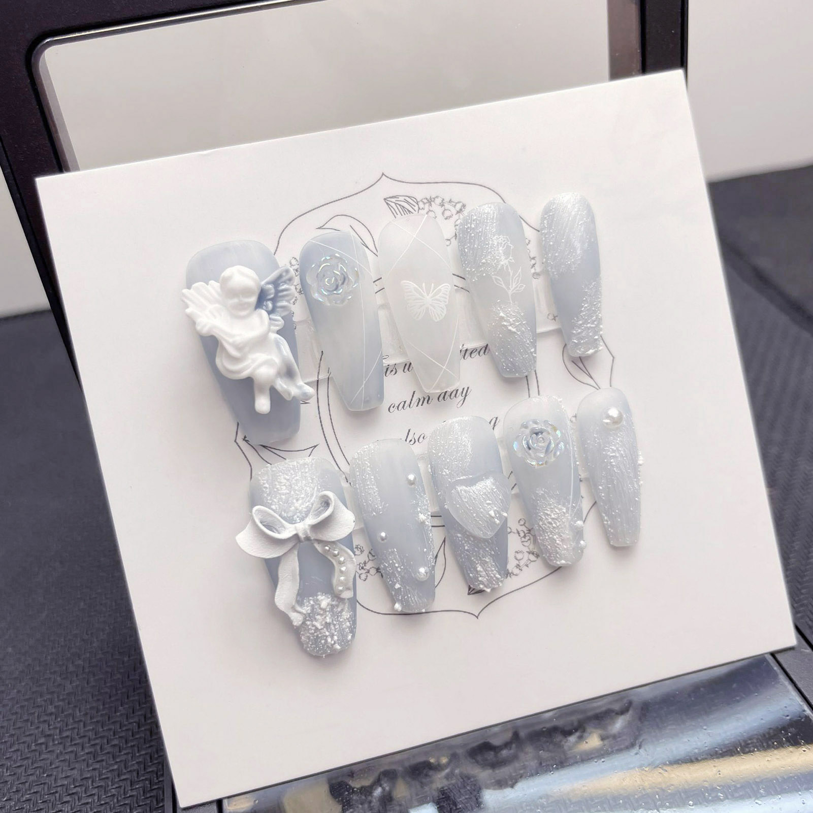 3D Plaster Angel False Nails G - Pressed Flower Art recension och pris