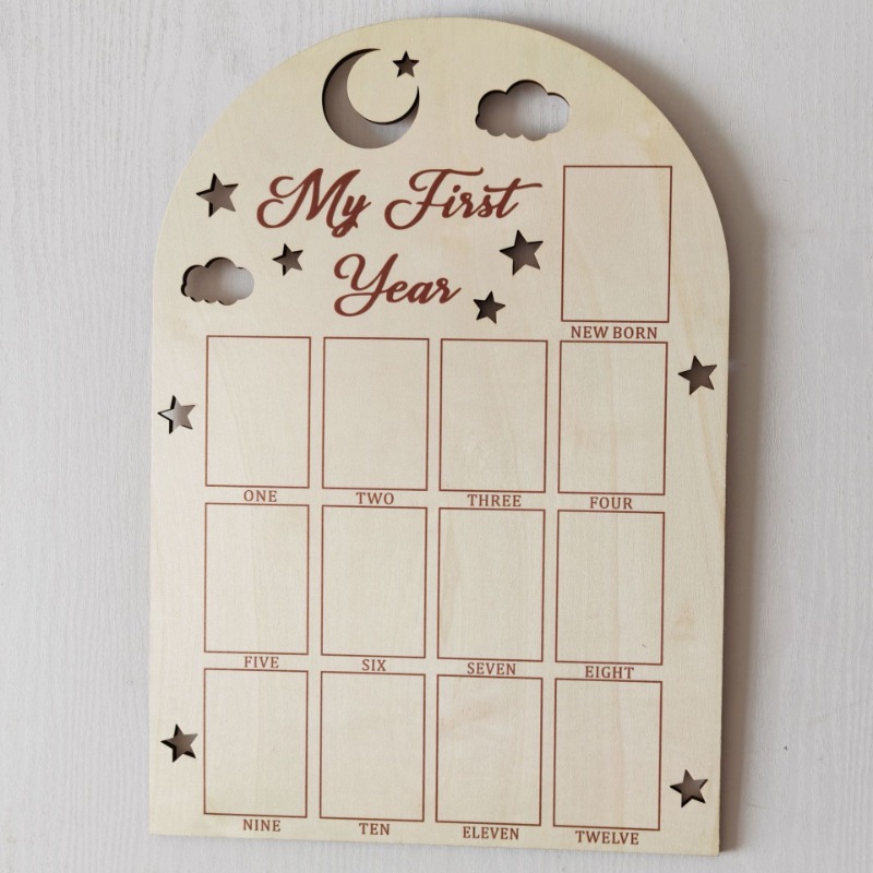 Wooden Baby Commemorative Phot - Engraved Wood Frame recension och pris