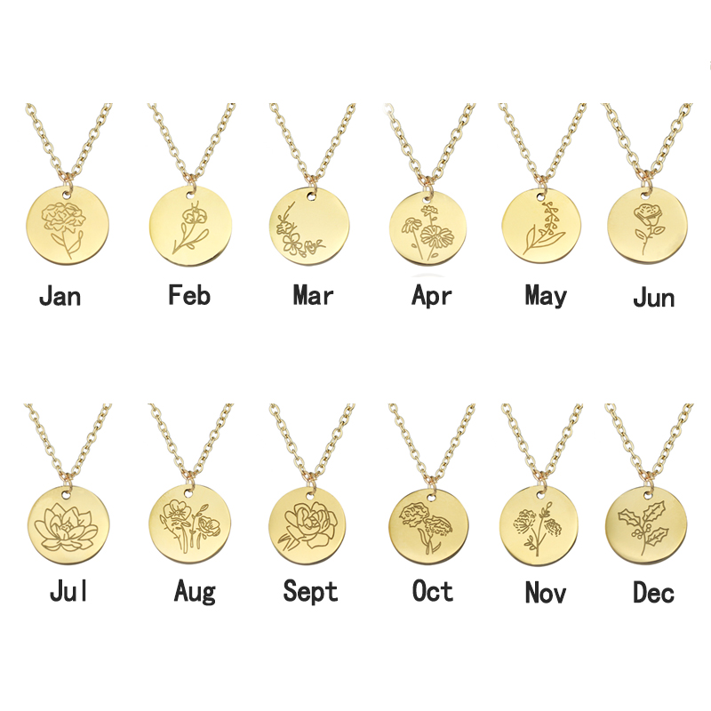 Titanium Steel December Flower - Birth Flower Necklace recension och pris