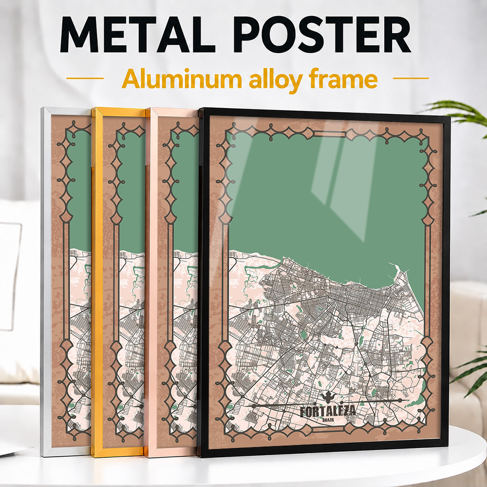 Fortaleza City Map Framed Meta - Custom Map Poster recension och pris
