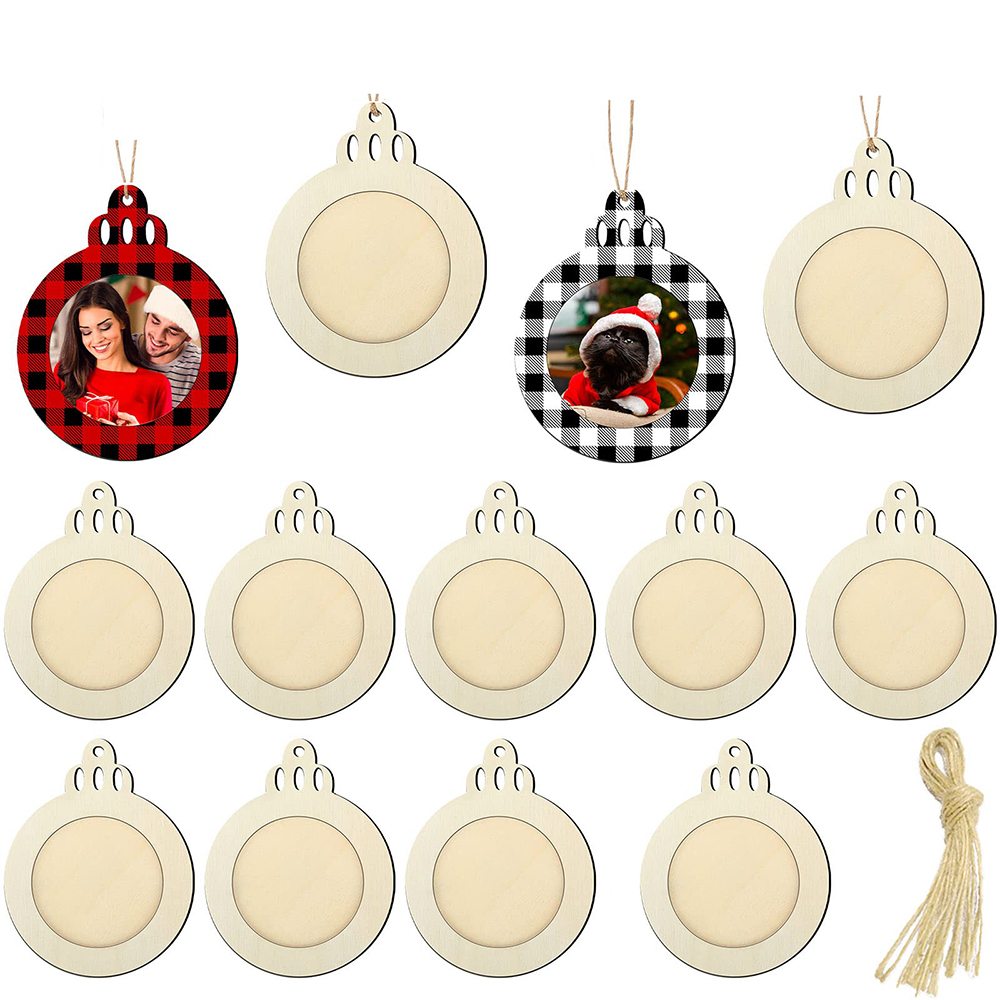 10pcs Christmas Picture Frame  - Engraved Wood Frame recension och pris
